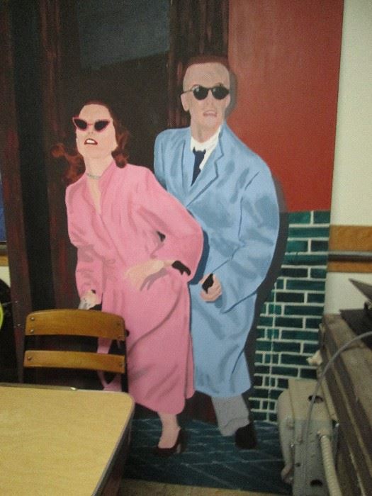 Large Bonnie and Clyde Style Painting