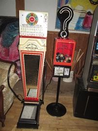Weight/Horoscope Scale Circa 1930's - Comes with a bag full of extra horoscope scrolls.     The Oracle Machine - Comes with neon question mark and a box full of extra containers.