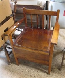 Victorian Wood Commode Chair