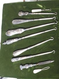 Collection of Silver Button Hooks
