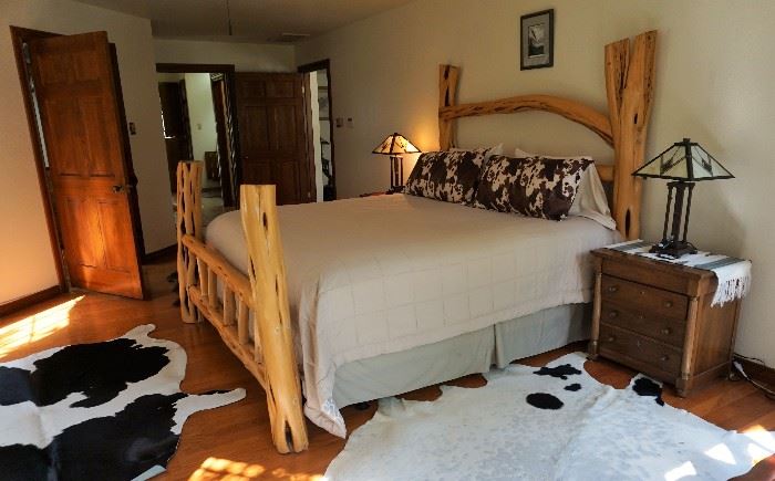 King-size rustic bed