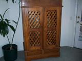 Lattice front Basque- French walnut cabinet from 1800's!