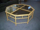 Hexagon shaped coffee table.
