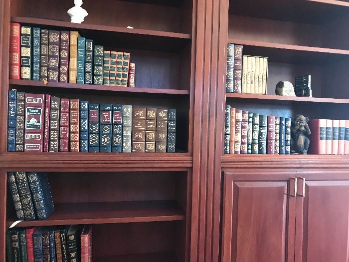 Over 100 like new Easton Press leather bound books. Many different sizes. 