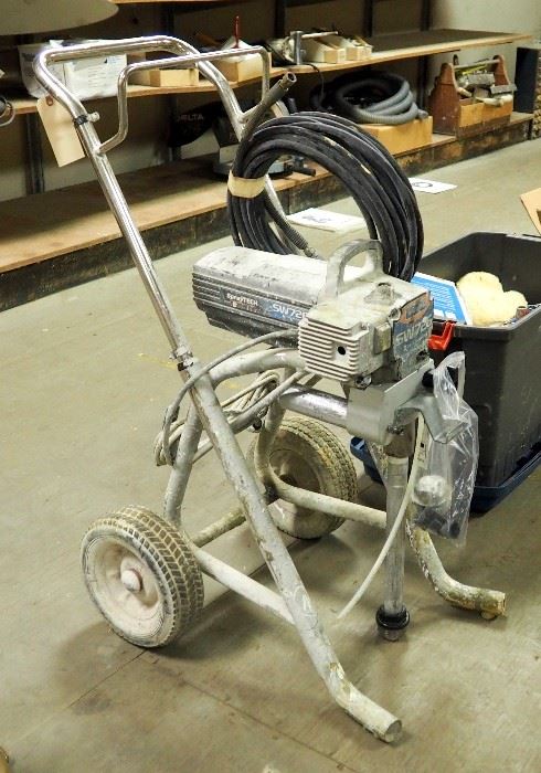 Older Craftsman Air Compressor Paint Sprayer, 1/2 HP 100 PSI With 15' Hose,  Works Well, Good Condition, 31L x 12W x 23H, Dusty From Storage Auction