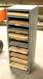 Wood Sandpaper Rack With Sand Paper, Various Grits, 32"H x 11"W x 12"D