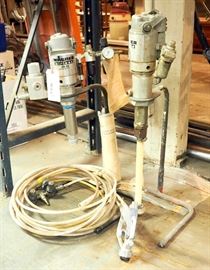 Wagner 9-63 Air Assisted Airless Pumps, Qty 2, With Hoses And Air Assist Gun