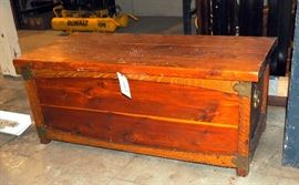 Metal Banded Cedar Chest, 17"H x 41"W x 19"D