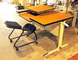 Computer Desk, Metal, Monitor Tray, 36"H x 48"W x 30"D And Ergonomic Rolling Office Chair