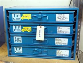 Tifco Industries Hardware Cabinet With Contents, Hex Bolts, Wire Terminals, Machine Screws And A Washer Assortment