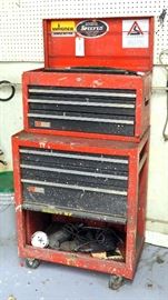 Craftsman 6-Drawer Rolling Tool Box, 45"H x 27"W x 18", No Key, Includes Contents, Wrenches, Pipe Cutters, Dykes, Socket Wrenches, Torque Wrenches