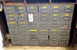 30-Drawer Parts Cabinet and 3-Drawer File Cabinet
