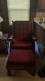 Solid Wood Rocker with Ottoman