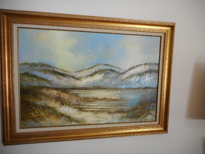 Oil on Canvas, Gilt Wood Frame. Signed Kramer