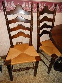 Ethan Allen Ladder Back , Rush Seats Side chairs (4)