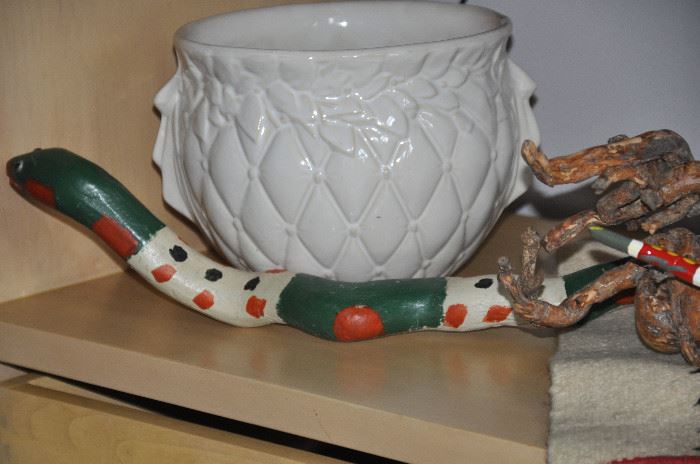 Another McCoy Jardiniere shown with painted snack stick
