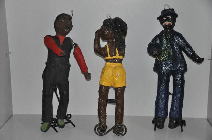 Paper mache African American wall figurines