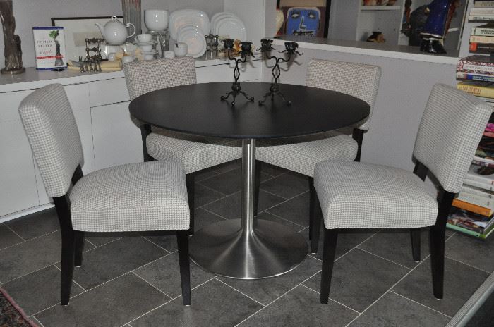 Fabulous newer Aria round dining table and Georgia dining chairs from Room and Board in Chicago
