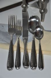 Crate and Barrel hammered stainless flatware