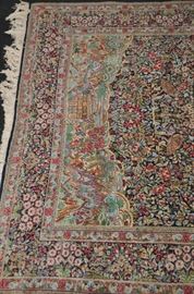 Spectacular antique wool and silk area rug 4'11' x 7'8"