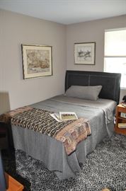 Wonderful guest room with NEW full size foam bed with black leather like headboard