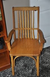 Vintage slat back arm chair, 2 available
