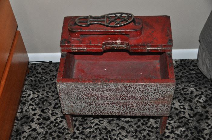 Rare antique shoe shine box, 15.5"w x 15"h x 11"d