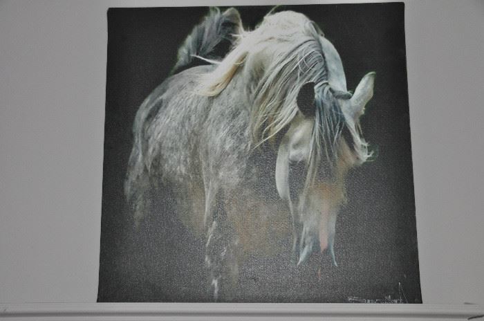 Acrylic on canvas signed horse picture