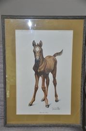 “Born to Run” by Joseph Petro, numbered 108, matted and framed. 