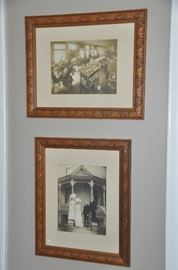 Antique framed black and white photographs