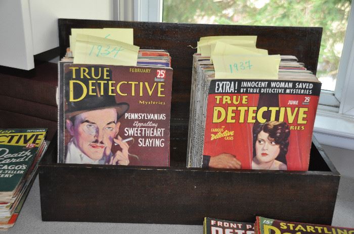 Many 1934 - 1944 True Detective magazines!