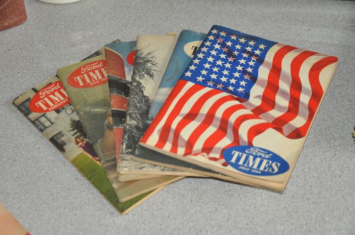 Several early editions of Ford Times including the First Edition July 1944