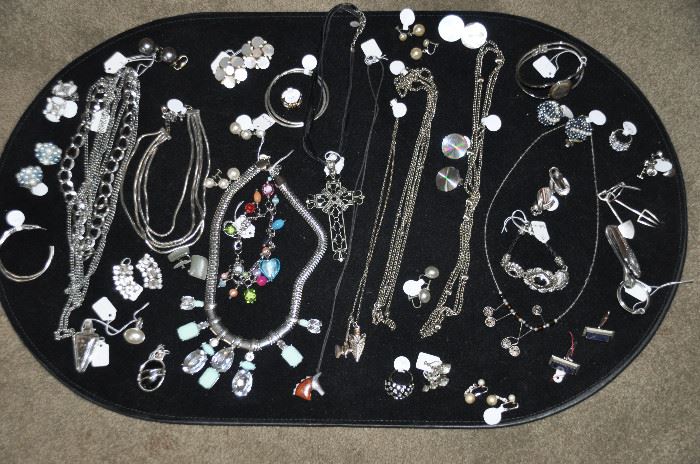 One of the three trays of women’s jewelry available,