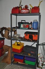 Gas cans, tools and storage bins!
