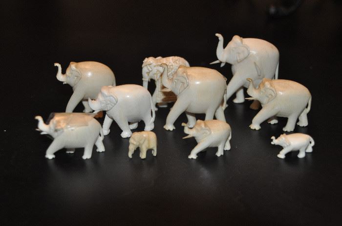 Authentic Ivory miniature elephants