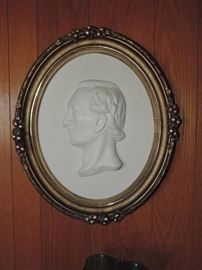Life Size Plaster Portrait Bust of Judge Charles Daniels (New York, late 19th c.) by American Sculpture Henry Jackson Ellicott (over-painted surface) signed in casting.  