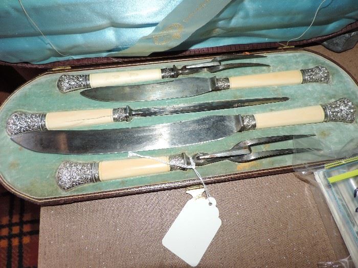 Sterling mounted Carving Set in the ORIGINAL BOX