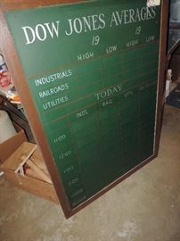 WE ARE IN LOVE WITH THIS !!! Vintage 1950's DOW JONES CHALKBOARD used at the TOLEDO FIRM OF BELL AND BECKWITH 
