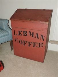 LEBMAN COFFEE...the front surface has been over-painted....