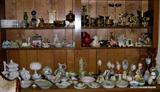 Hand painted china, westmoreland and Fenton painted milkglass , demitasse's, Brass, Decorative eggs,Nippon Coffee set and more