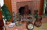 Two Busts, three Xmas trees, collectible plates