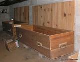 Pine shipping caskets