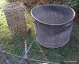 great old metal bath bucket
