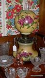 Stunning antique gone with the wind lamp, lights top and bottom