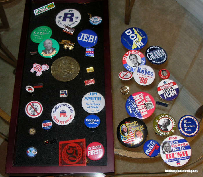 Lots of Political Pins Republican and Democrat, this is only a few