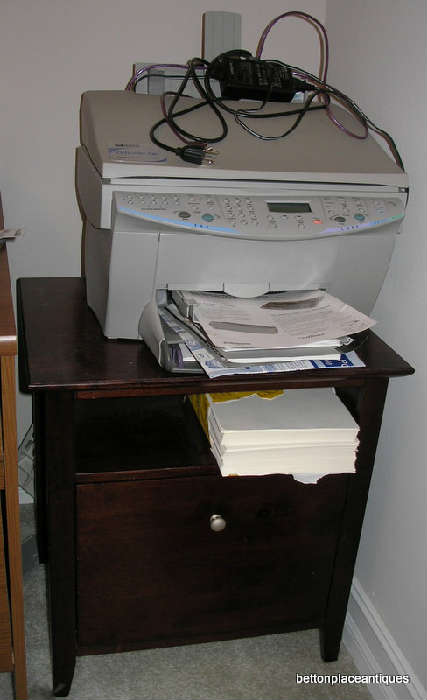 HP Printer/Fax/Scanner, wood File Box