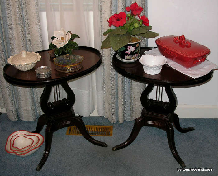 Matching Mahogany lyre End-Tables
