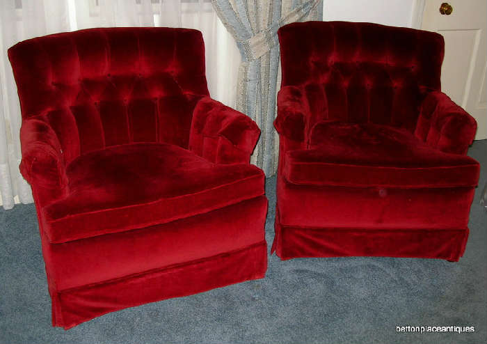 Gorgeous Red Velvet Matching Chairs