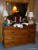 Ethan Allen Mid Century Dresser with Mirror in Maple
