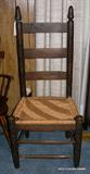 1860 era Chair all wooden pegged {no Nails} rush seat...fabulous chair